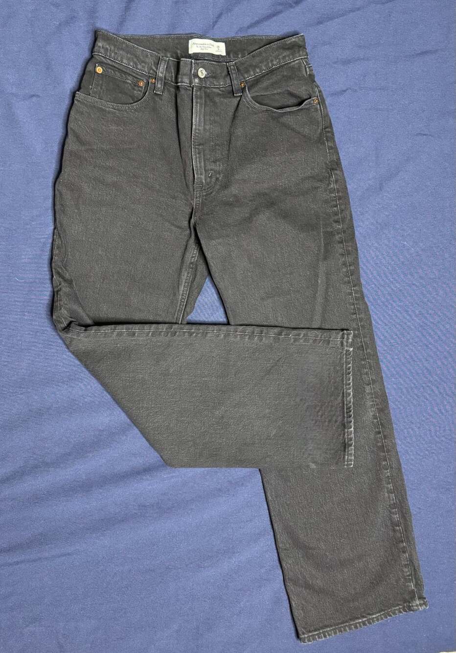 Abercrombie & Fitch High Rise 90s Relaxed Jeans Black 28/6 Short